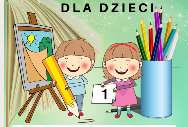 rysunek z dziećmi i kredkami