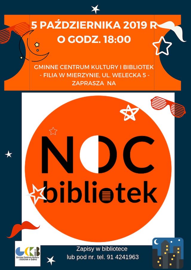 plakat promujący wydarzenie noc bibliotek