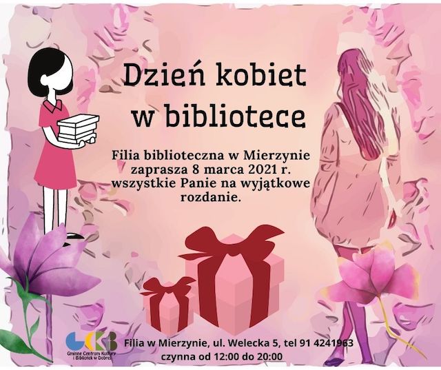 plakat dzień kobiet w bibliotece