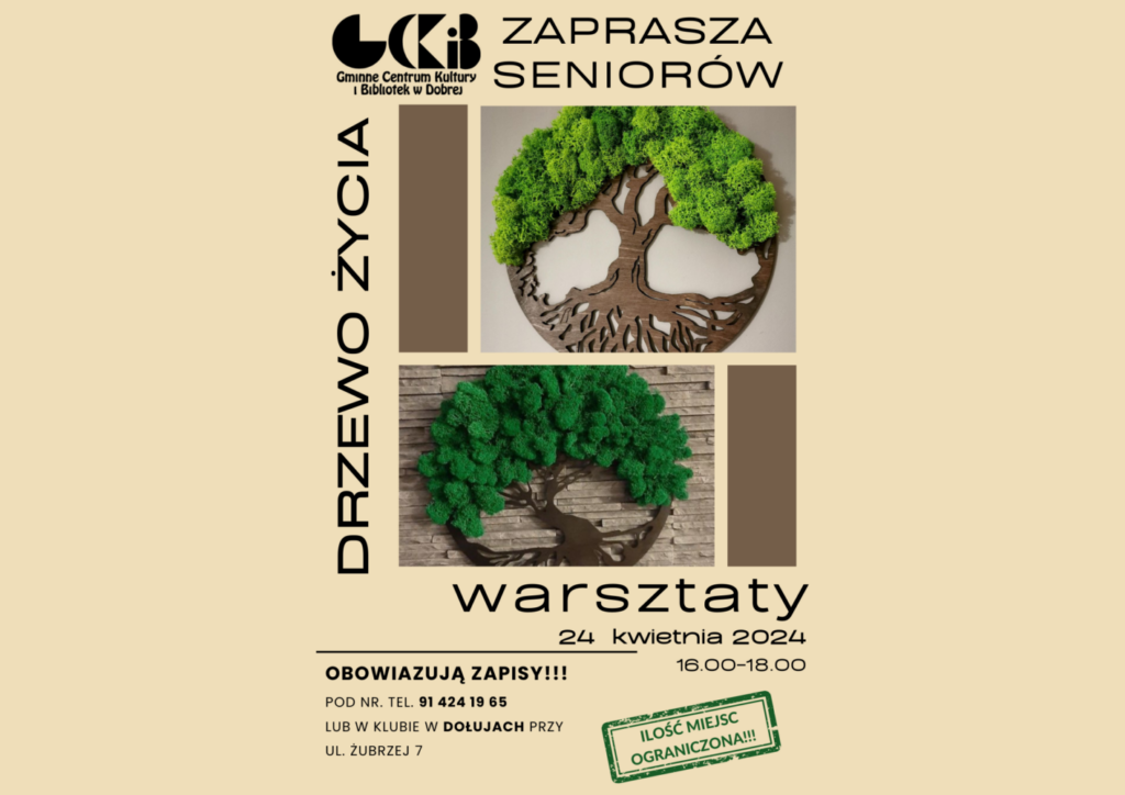 Zaproszenie na warsztaty dla Seniorów "Drzewo Życia"