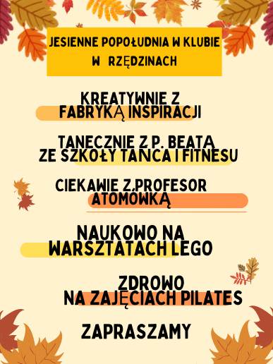 plakat promujący popołudniowe warsztaty