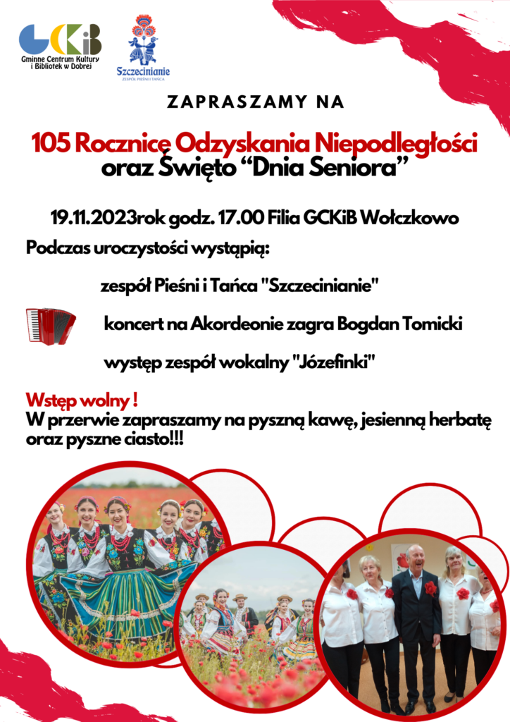 plakat promujący święto seniora oraz rocznicę odzyskania niepodległości