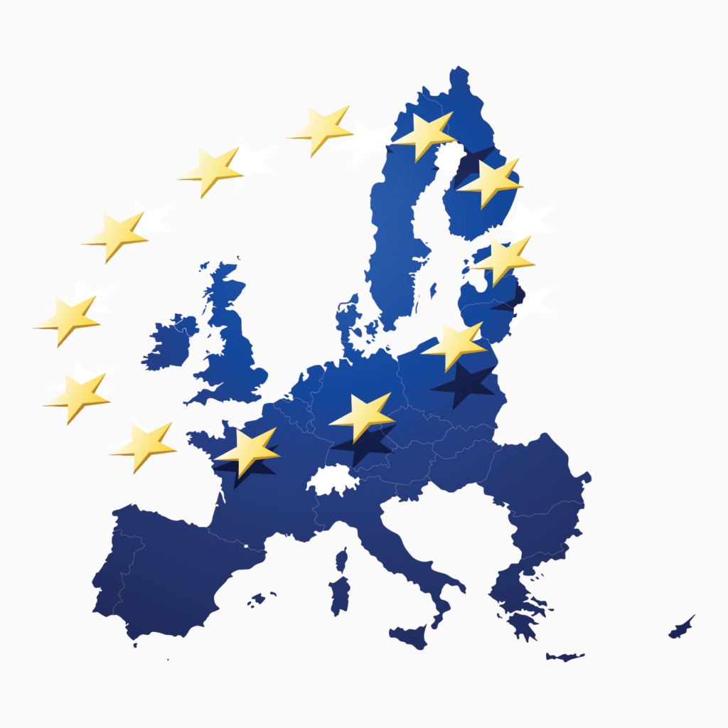 europa wraz z gwiazdkowym symbolem unii